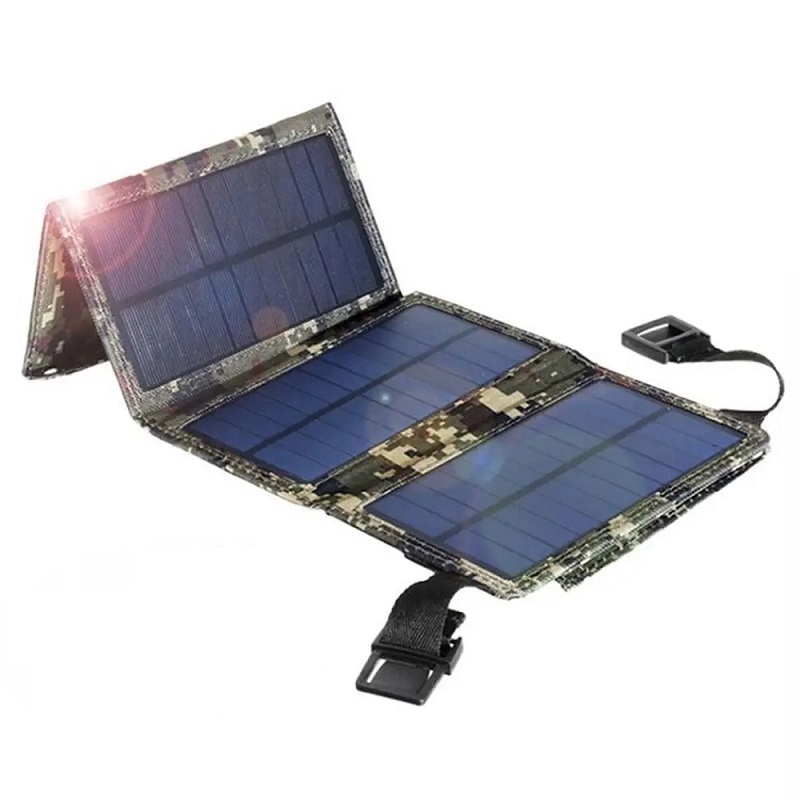 Портативна сонячна панель Solar panel CO1534GJ 20w 5V 1.5A + USB (Камуфляжний)