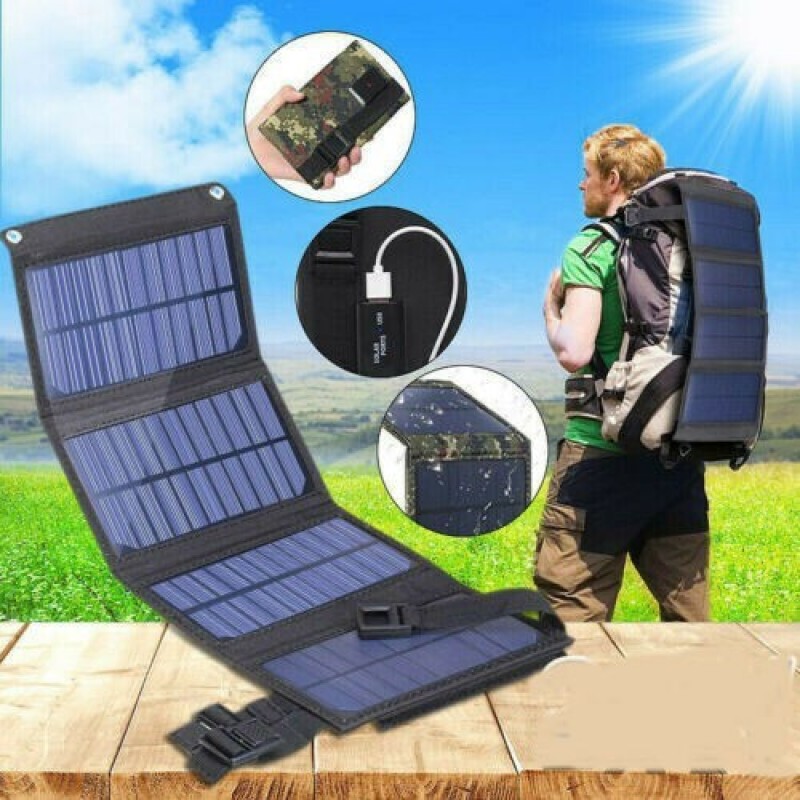 Портативна вологостійка сонячна панель Solar panel 15W 1xUSB С01549 (Чорний)