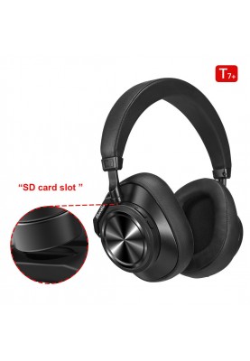 Бездротові Bluetooth навушники Bluedio T7 Plus з підтримкою micro SD карти (Чорний)