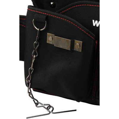 Поясна сумка для інструментів електрика Workpro WP281015 з органайзером (Чорний)