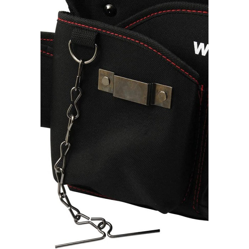 Поясна сумка для інструментів електрика Workpro WP281015 з органайзером (Чорний)