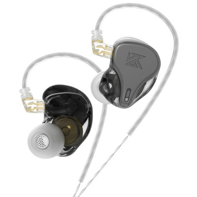 Вакуумні навушники KZ DQ6S Hi-Fi з трьома драйверами та мікрофоном (Сірий)