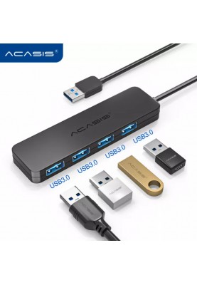 USB hub Acasis AB3-L412 на 4 порти USB 3.0 (Чорний)