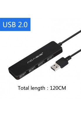 USB hub Acasis AB2-L412 на 4 порти USB 2.0 (Чорний)