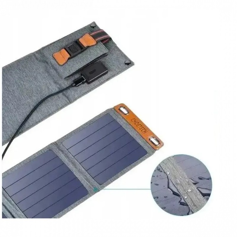Зарядний пристрій із сонячною панеллю Solar panel 14W 1xUSB B417 (Сірий)