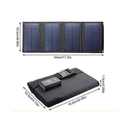 Складаний сонячний зарядний пристрій Solar panel 15W 1xUSB (X001JA) (Чорний)