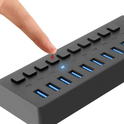 USB hub Acasis P-10 (Чорний)