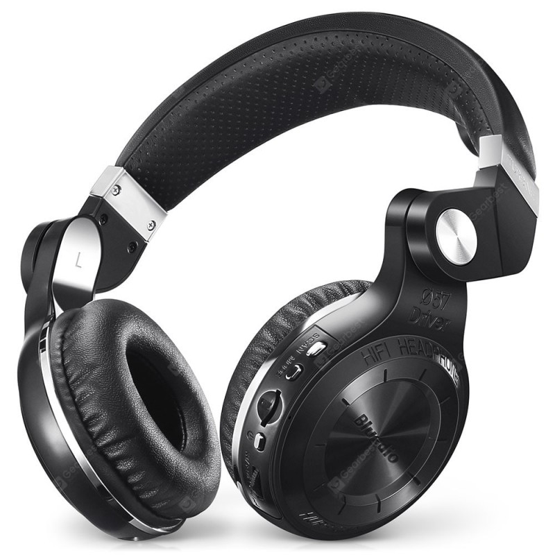 Бездротові Bluetooth навушники Bluedio T2 Plus з вбудованим радіо (Чорний)