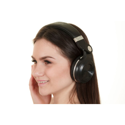 Бездротові Bluetooth навушники Bluedio T2 Plus з вбудованим радіо (Чорний)