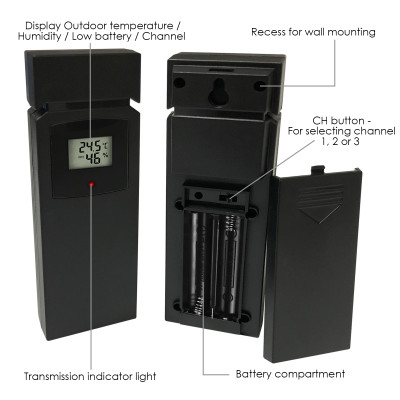 Метеостанція KKMoon weather station WEA-46 з трьома датчиками (Чорний)