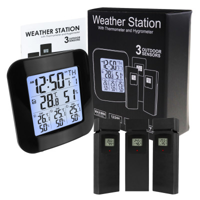 Метеостанція KKMoon weather station WEA-46 з трьома датчиками (Чорний)