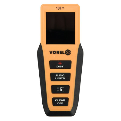 Дальномір лазерний VOREL 81795 0.2-100 м ± 2 мм, 8 режимів (Чорно-жовтий)