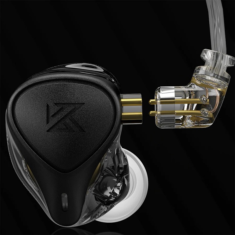 Гібридні навушники KZ ZEX Pro With MIC з електростатичними та арматурними випромінювачами (Чорний)