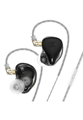 Гібридні навушники KZ ZEX Pro With MIC з електростатичними та арматурними випромінювачами (Чорний)