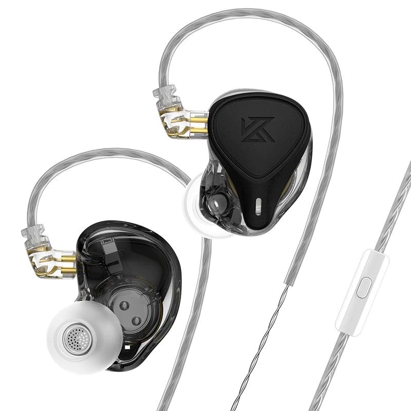 Гібридні навушники KZ ZEX Pro With MIC з електростатичними та арматурними випромінювачами (Чорний)