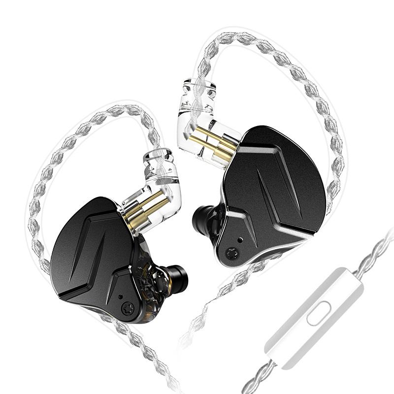 Гібридні навушники KZ ZSN Pro X з мікрофоном (Чорний)