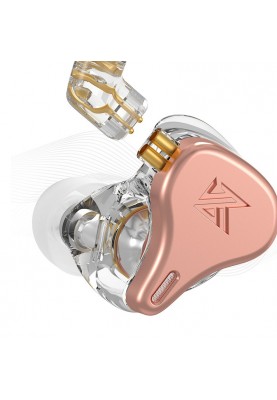 Динамічні навушники KZ DQ6S із мікрофоном (Рожево-золотий)