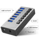USB hub Acasis H707 на 7 портів USB 3.0 (Сірий)