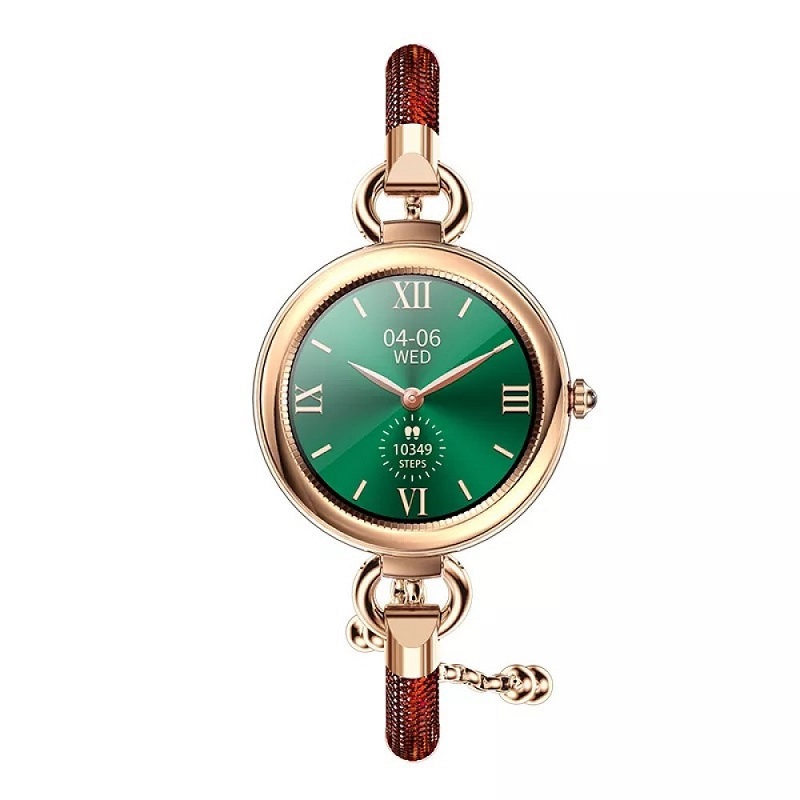 Розумний годинник Lemfo GT01 Metal Gold для жінок з вимірюванням тиску (Червоний)