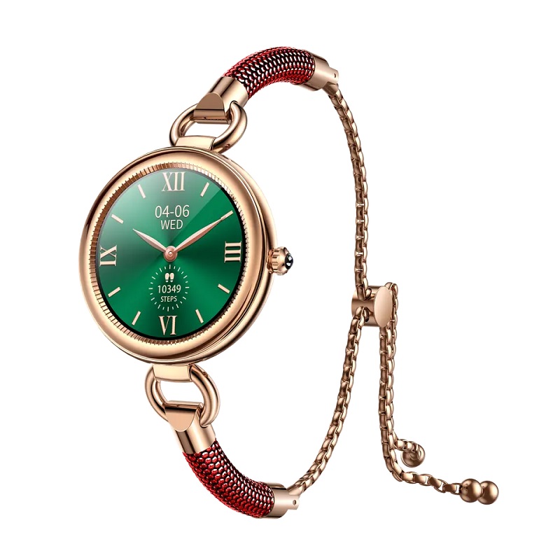 Розумний годинник Lemfo GT01 Metal Gold для жінок з вимірюванням тиску (Червоний)
