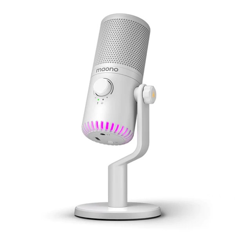 Конденсаторний мікрофон Maono DM30 з RGB-підсвічуванням (Білий)