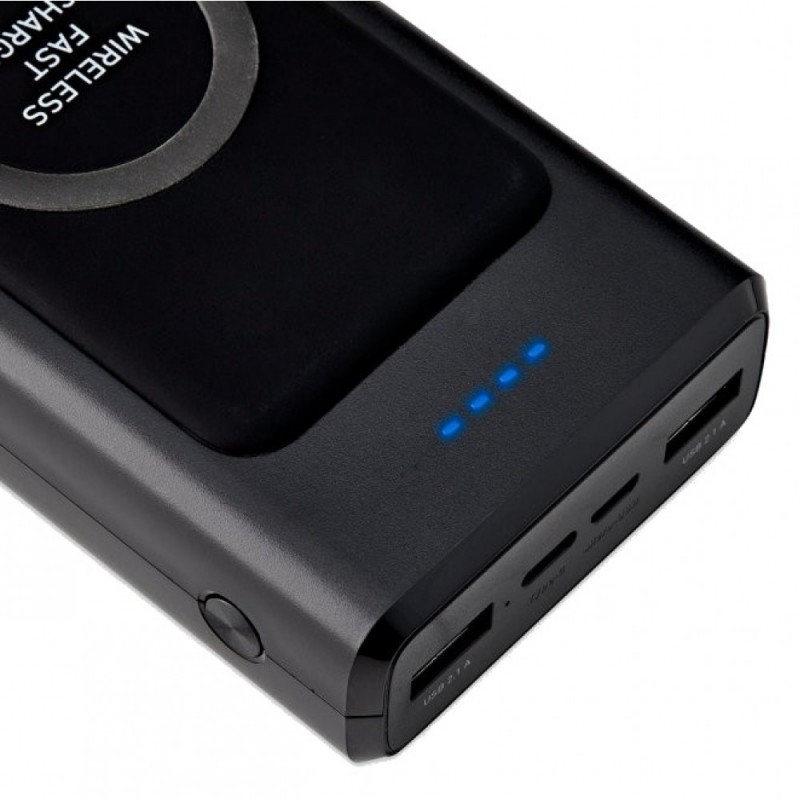Повербанк бездротовий 20000 мАг SBS Wireless 10Вт 2.1А 2x USB Type-C (Чорний)