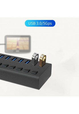 USB hub Acasis H707 на 7 портів USB 3.0 (Чорний)