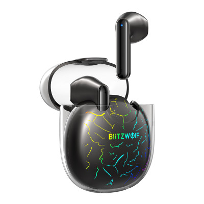 Бездротові Bluetooth навушники BlitzWolf BW-FLB5 з низькою затримкою та RGB підсвічуванням (Чорний)