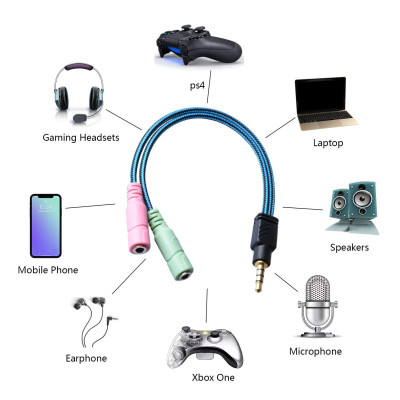 Аудіо-перехідник для навушників double to single (Чорний)