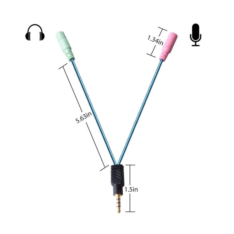Аудіо-перехідник для навушників double to single (Чорний)