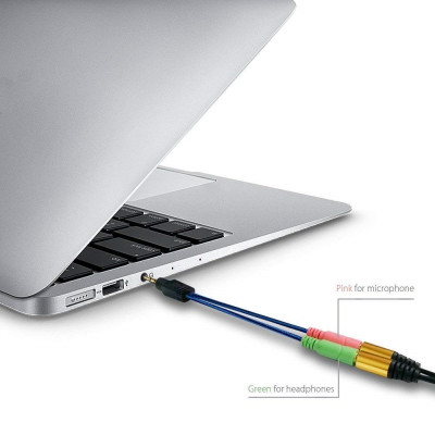 Аудіо-перехідник для навушників double to single (Чорний)