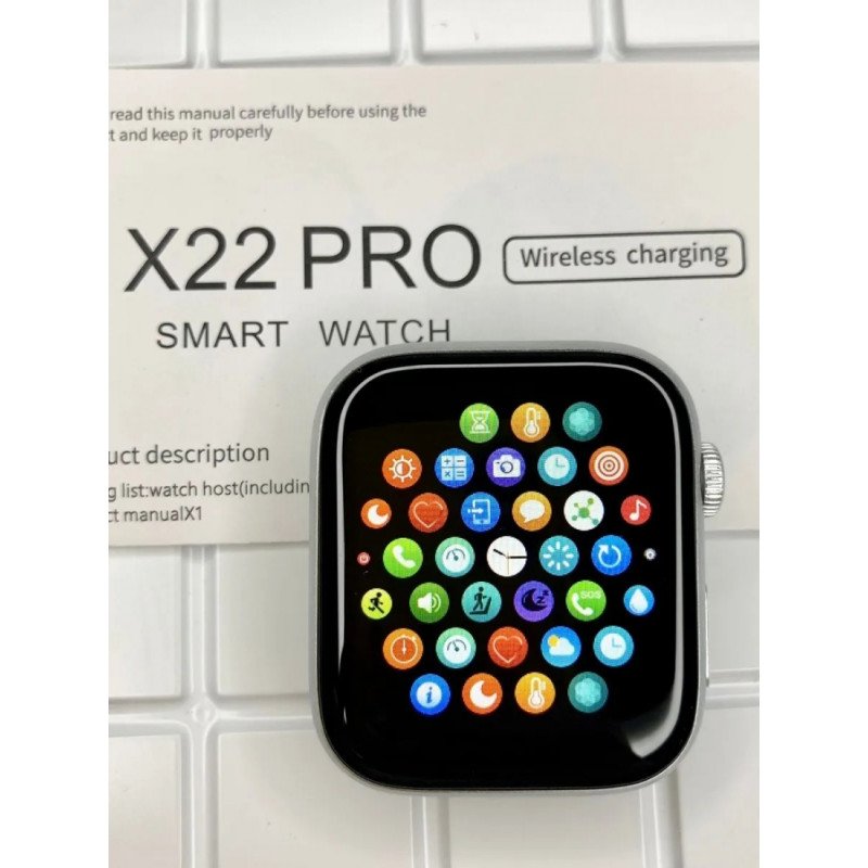 Розумний годинник Lemfo X22 PRO з бездротовою зарядкою (Чорний)