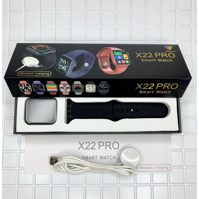 Розумний годинник Lemfo X22 PRO з бездротовою зарядкою (Чорний)