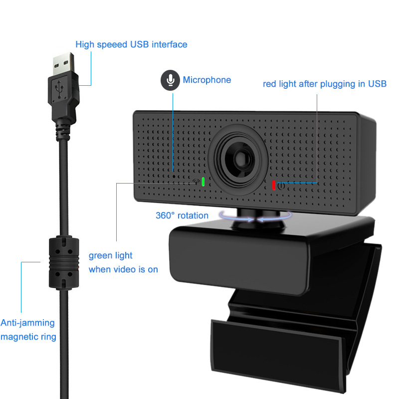 Веб-камера WebCam C60 Full HD 1080p з вбудованим мікрофоном (Чорний)