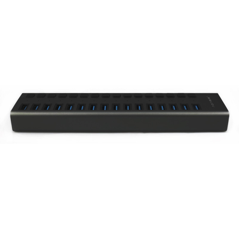 USB hub Acasis H716PB з блоком живлення (Чорний)