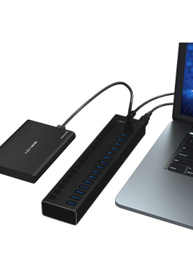 USB hub Acasis H716PB з блоком живлення (Чорний)