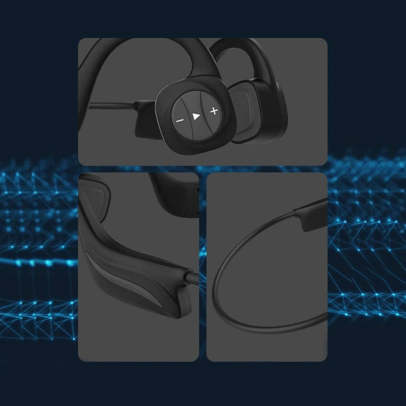 Водонепроникні Bluetooth навушники GZSQ BCH-17 з кістковою провідністю (Чорний)