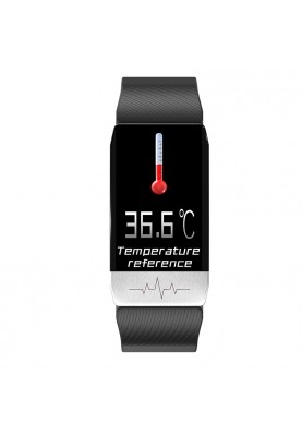 Розумний фітнес браслет Lemfo T1S з вимірюванням температури тіла (Чорний)