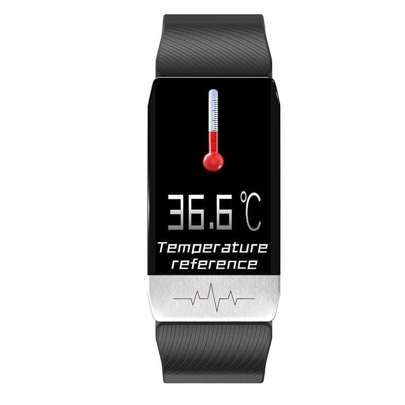Розумний фітнес браслет Lemfo T1S з вимірюванням температури тіла (Чорний)
