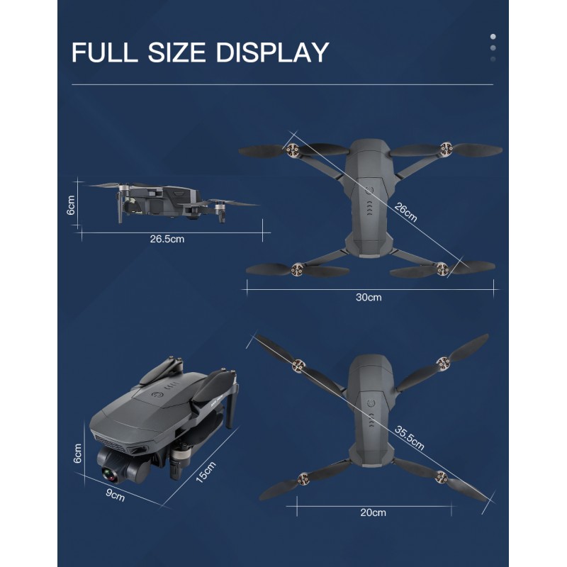 Квадрокоптер ZL SG907 Max з 4K камерою та вбудованим GPS (Чорний)