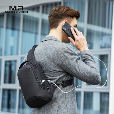 Рюкзак з однією лямкою Mark Ryden MR7918 з USB-портами (Чорний)
