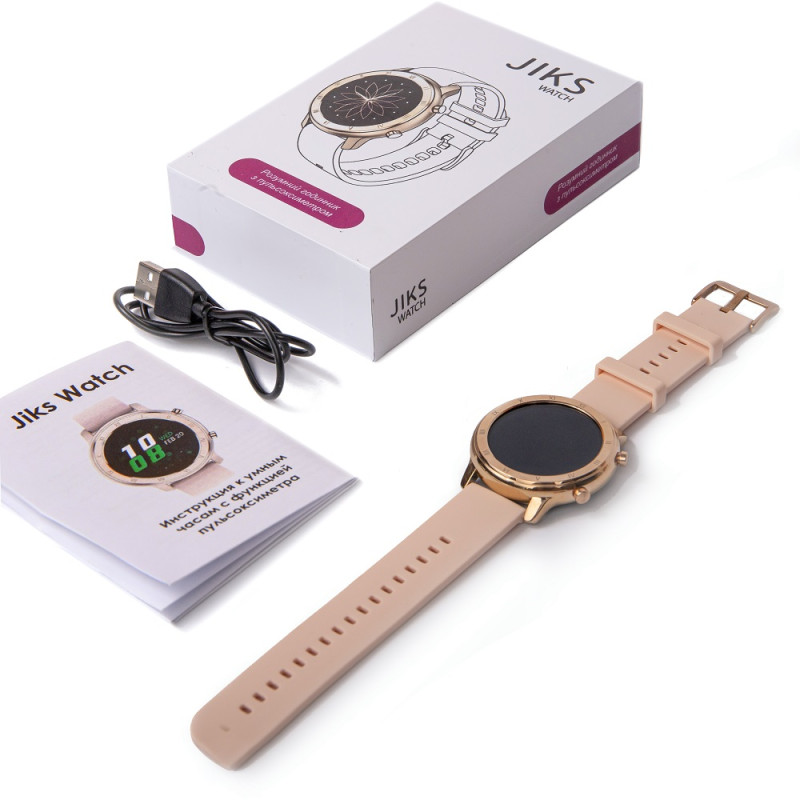 Розумний годинник Jiks Watch з пульсоксиметром (Золотий)