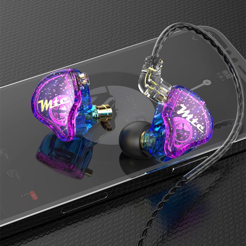 Динамічні навушники TRN MTE з мікрофоном (Фіолетовий)