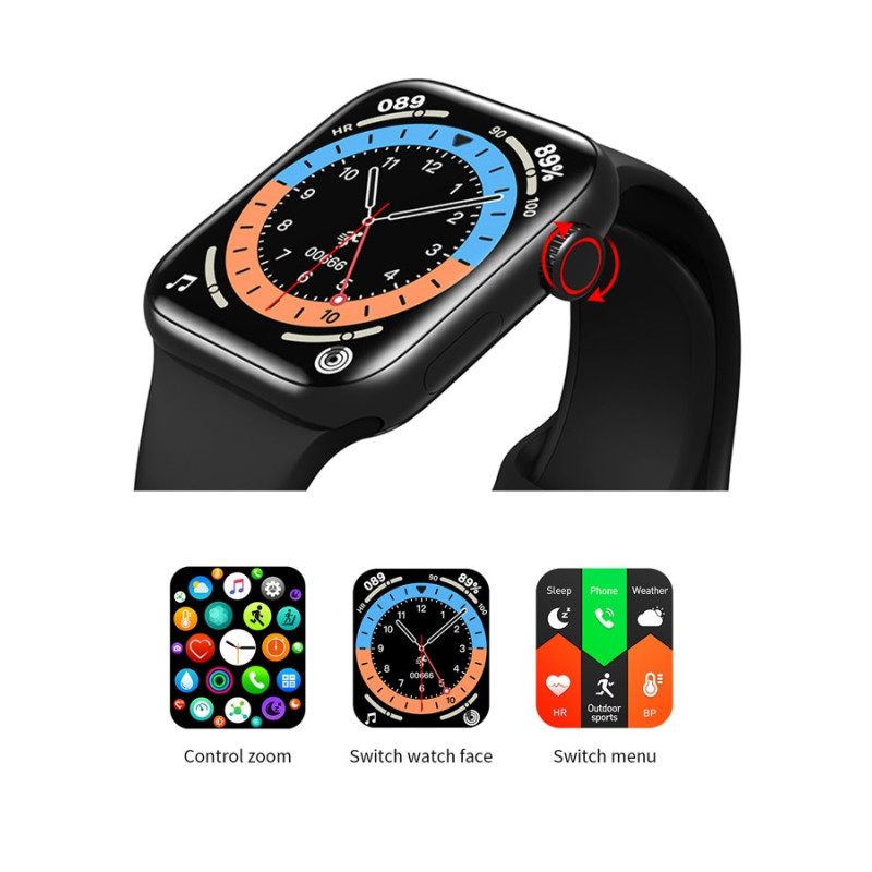 Розумний годинник Lemfo HW16 Silicone з вимірюванням тиску та кисню в крові (Чорний)