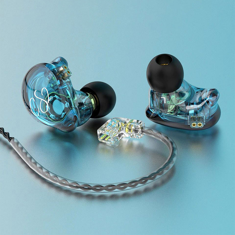 Вакуумні навушники TRN CS2 з динамічним випромінювачем (Синій)