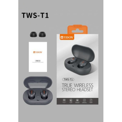 Бездротові Bluetooth навушники Yison TWS-T1 (Чорний)