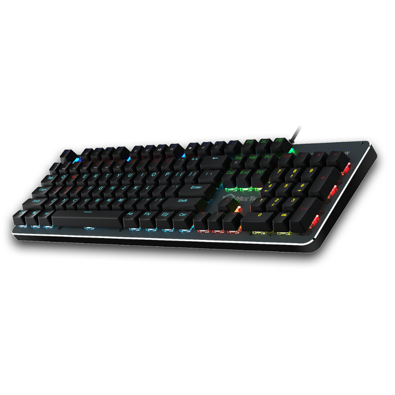 Механічна ігрова клавіатура Meetion MT-MK007 Rainbow Backlit Mechanical Gaming Keyobard (Чорний)