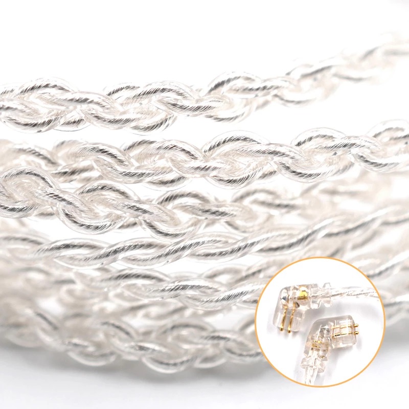 Кабель для навушників KZ Lightning 2PIN 0,75 мм (ZST/ZSR/ES3/ED12/ZS10/ZSN/AS10/BA10) (Білий)