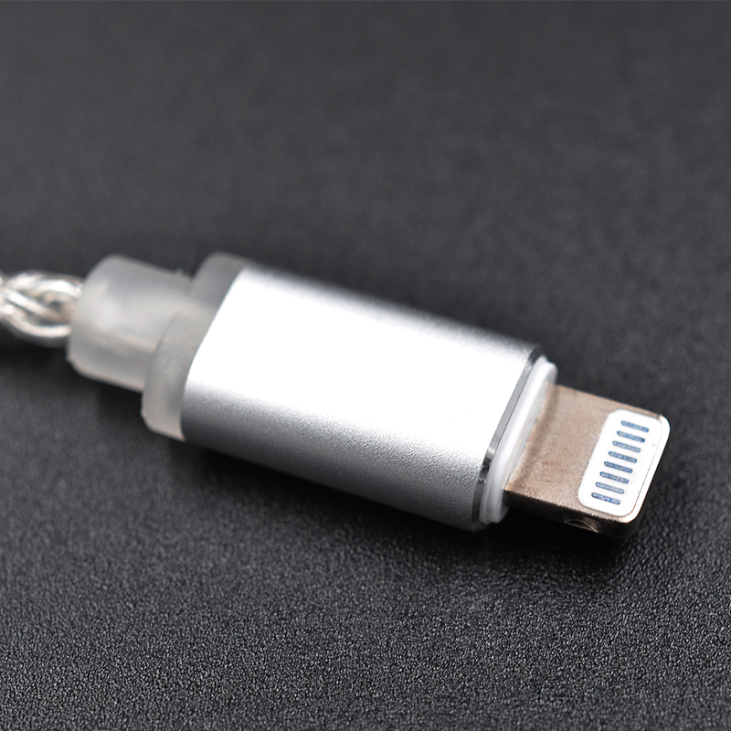 Кабель для навушників KZ Lightning 2PIN 0,75 мм (ZST/ZSR/ES3/ED12/ZS10/ZSN/AS10/BA10) (Білий)