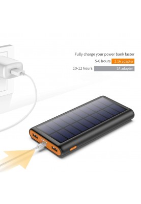 Портативна батарея Solar Power Bank 26800mAh ‎HX160S4 із сонячною панеллю (Чорний)